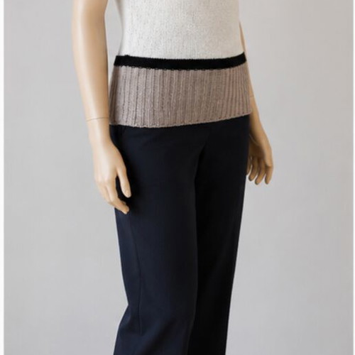 Scandalo cotton knit summer blouse like new, black and beige, size S/M