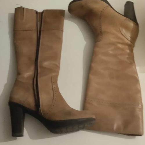 Patricia Miller leather high boots size 41 used, beige