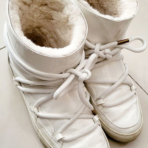 Inuikii boots used, white patent leather, size 41