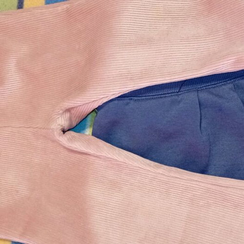 Corduroy set with fleece inside, bell-bottom pants like new