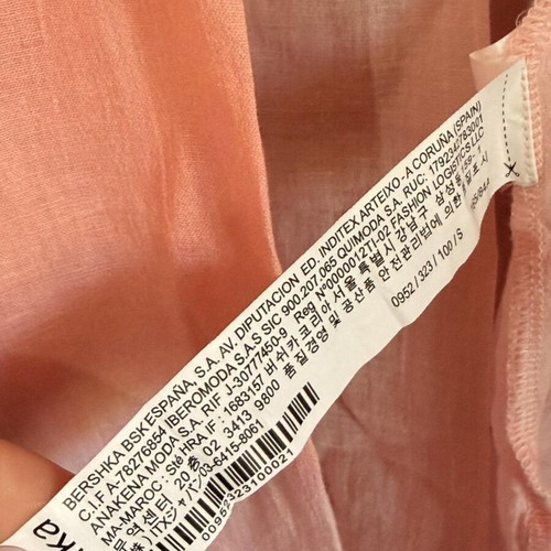 Bershka 100% cotton pink shirt, size S