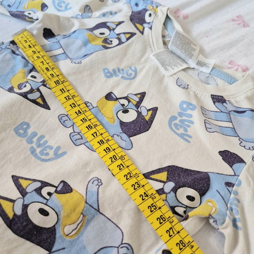 Bluey children's pajamas size 116cm used, H&M white and blue