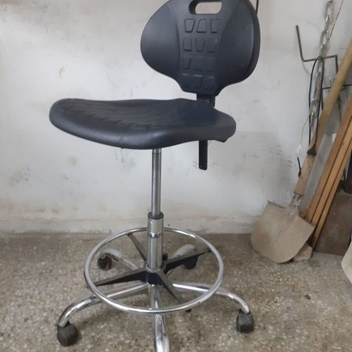 Laboratory stool used with adjustable seat and backrest