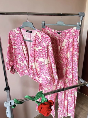 Unique set worn once, white and pink