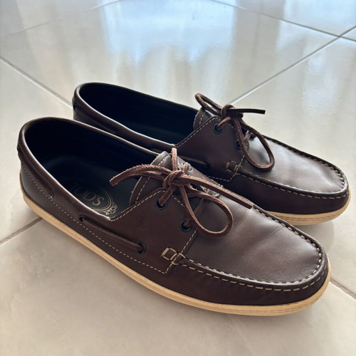Tod's Marlin Hyannisport men's shoes size 8 like new, brown-white