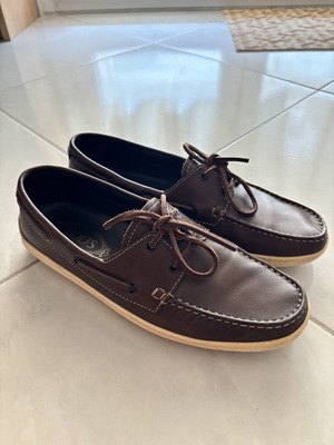 Tod's Marlin Hyannisport men's shoes size 8 like new, brown-white