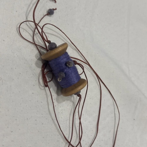 Handmade decorative pendant like new, brown and purple