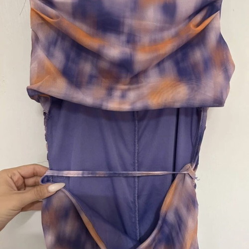 Cocktail party dress like new, purple and orange, size M