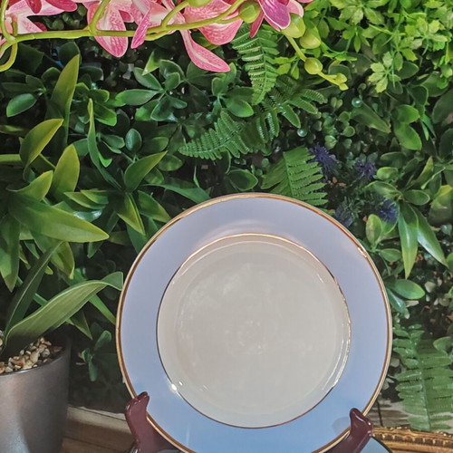Royal Doulton dessert plates set of 4, blue and gold porcelain