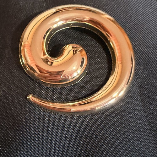 Spiral Gold Tone Statement Earrings new, lightweight