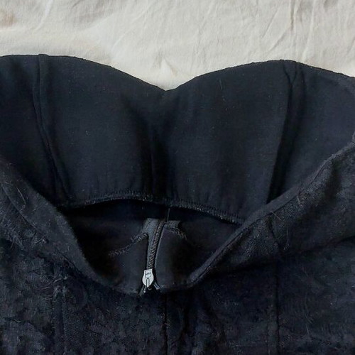 Elastic Strapless Lace Corset Top black, used, size M
