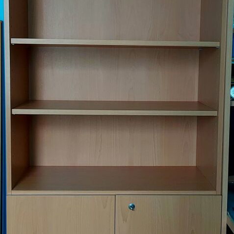 Sato office bookcase like new 200x41x80 with adjustable shelves and lock