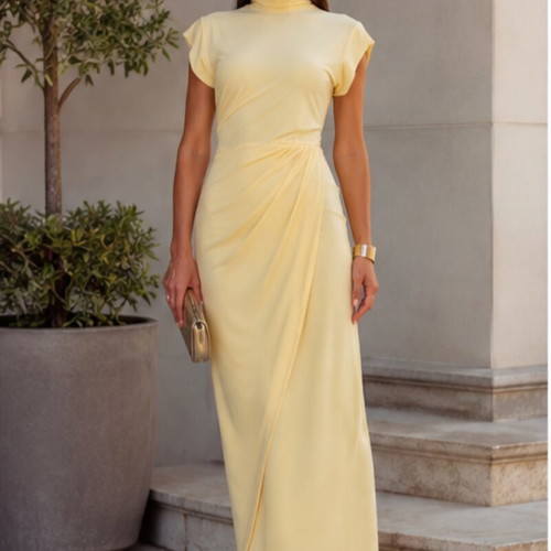 Decoro long dress new, beige and yellow