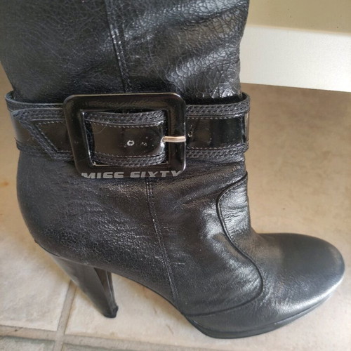 Miss Sixty leather boots like new, black, size 38