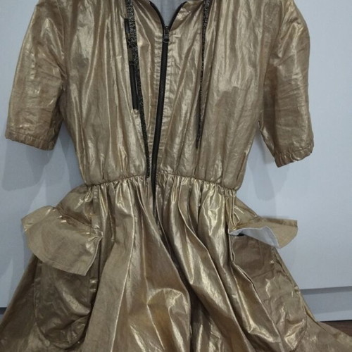 Gold dress like new with hood and belt universal size