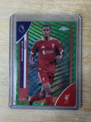 Topps Chrome Premier League Alexander Isak card, Green Wave Refractor /99