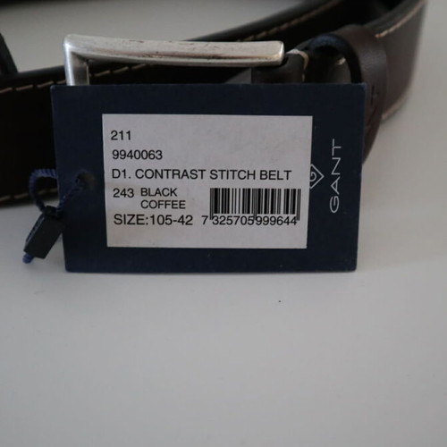 Gant leather belt, black, size 105