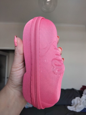 Children's pink glasses case sneaker shape, like new