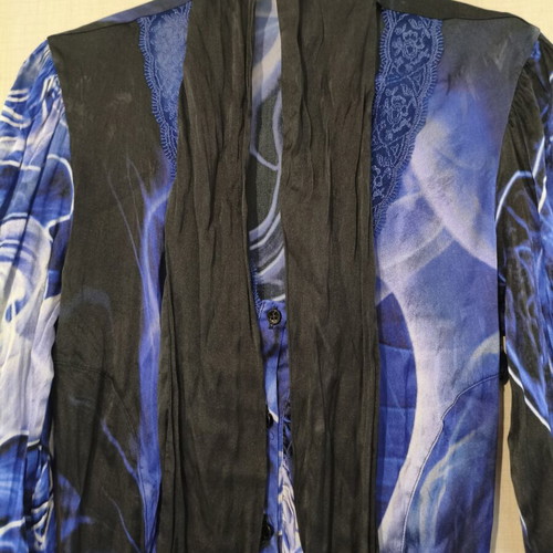 Class Roberto Cavalli Silk Women's Bodysuit S/M new, black and blue
