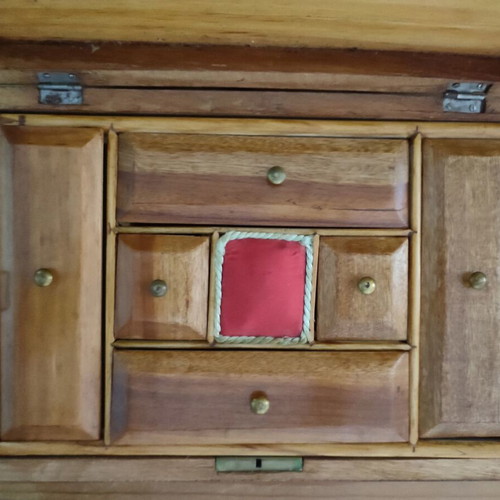 Vintage Madeira Sewing Box 1930-1950, marquetry wood inlay