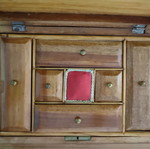 Vintage Madeira Sewing Box 1930-1950, marquetry wood inlay