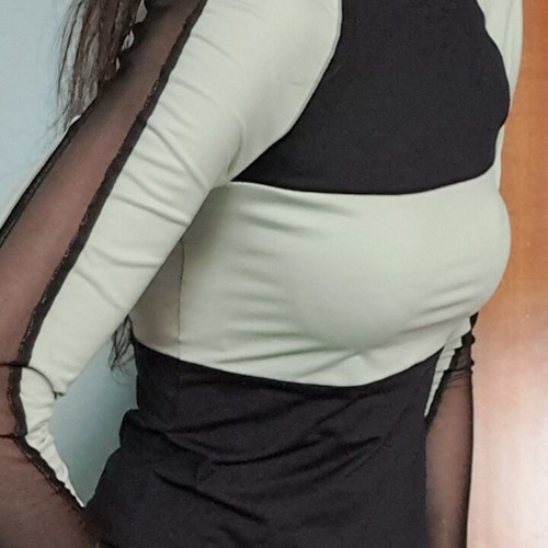 Athletic top black and mint green mock neck like new