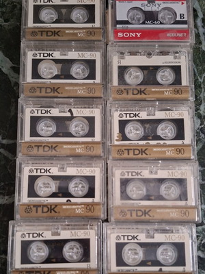 Microcassettes used, pack of 10, recorded, rewritable, laiko