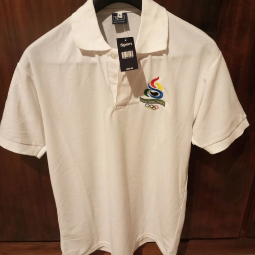 Collectible white men's polo shirt new, size L