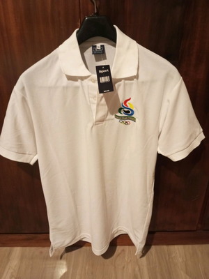 Collectible white men's polo shirt new, size L