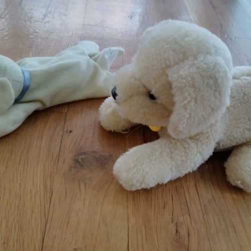 Klinex rare dog plush toys used, gift from bleach brand