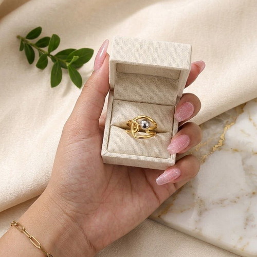 Steel ring, gold color
