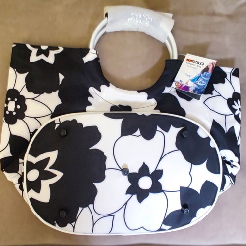 Large Beach Bag shopper new, black and white