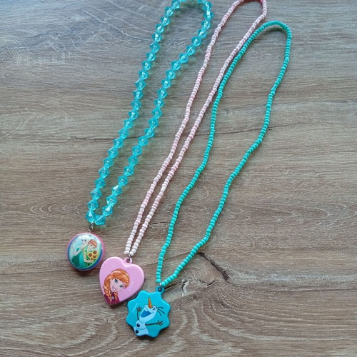 Frozen necklaces used, set of 3 with wear