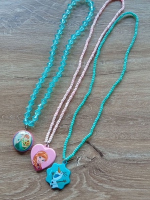 Frozen necklaces used, set of 3 with wear