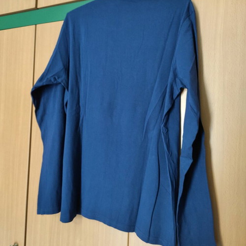 Men's long-sleeve So Size shirt like new, blue with print