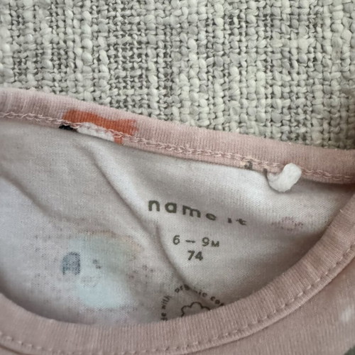 Name It baby dress cotton pink with parrot print, like new, size 6-9 months