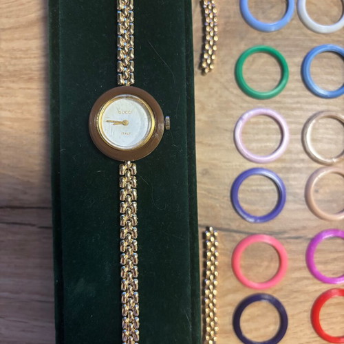 Gucci Vintage Watch used with Original Case and Custom Colored Bezels