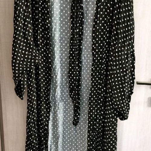 Vassia Kostara kimono like new, lurex fabric with heart design, one size