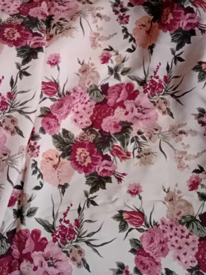 Variegated rayon fabric piece new, size 130x140 cm