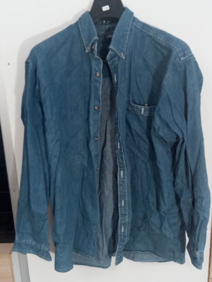 Μπλε jean αντρικό πουκάμισο 2XL, 100% βαμβάκι