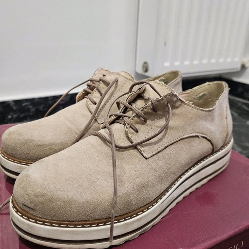 Suede Γυναικεία Παπούτσια Τύπου Oxford Μεταχειρισμένα, Μπεζ, Μέγεθος 38