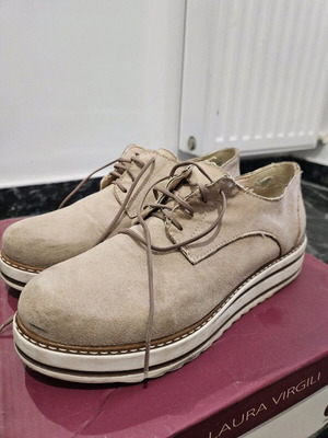 Suede Γυναικεία Παπούτσια Τύπου Oxford Μεταχειρισμένα, Μπεζ, Μέγεθος 38