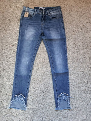 Jean with rhinestones new, size M 38 10, blue