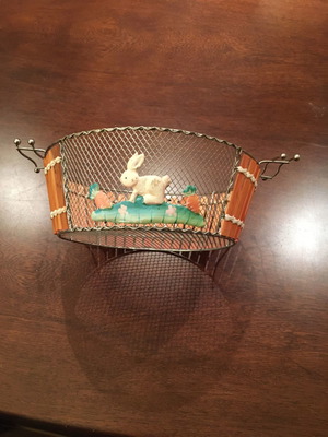 Καλάθι μπαμπού και μέταλλο καινούργιο, διάμετρος 23 εκ