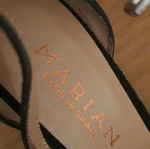 Marian Spanish black leather high heels size 38 new with real feather