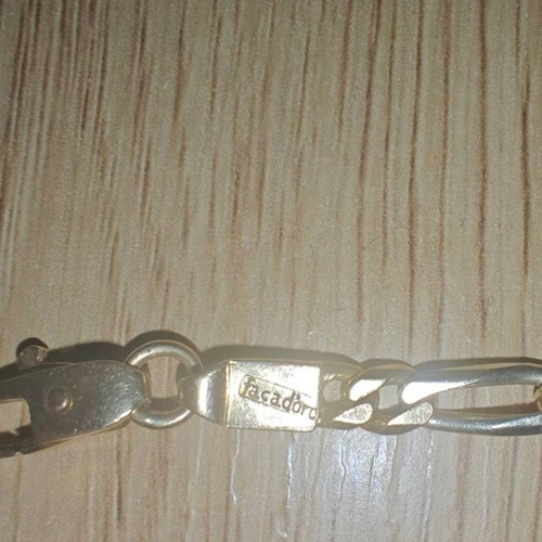 14K Figaro gold bracelet two-tone 24cm Fa Cad'oro like new