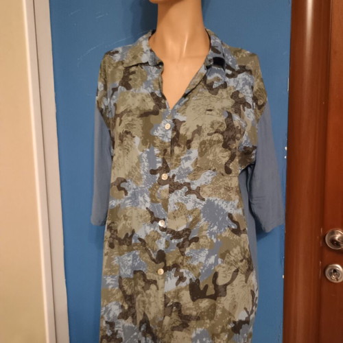 Γυναικείο πουκάμισο σαν καινούργιο, one size, μπλε, 100% βισκόζη