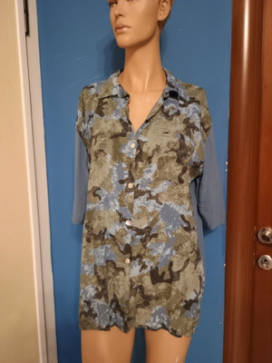 Γυναικείο πουκάμισο σαν καινούργιο, one size, μπλε, 100% βισκόζη