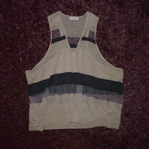 Brunello Cucinelli tank top like new, woman L/XL, gray and beige
