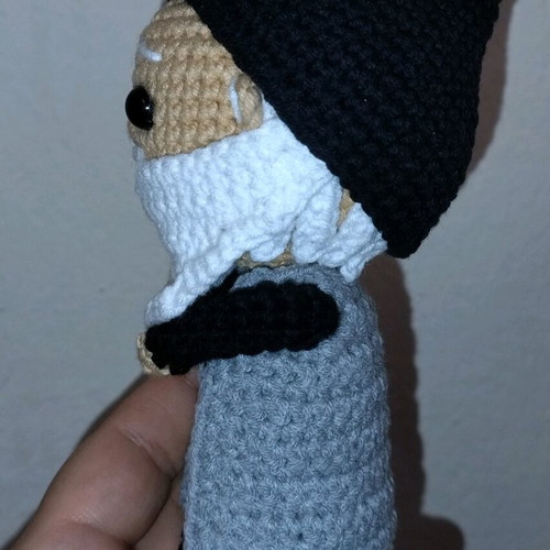 Knitted Saint Paisios figure with crochet, new